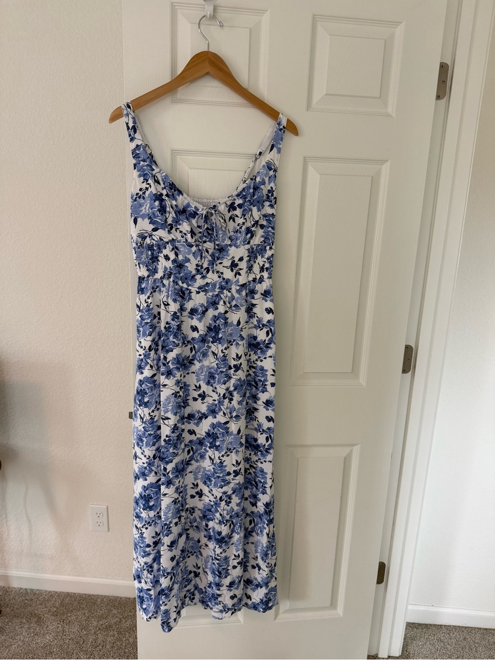 Abercrombie A&F Blue and White Floral Maxi Dress - Sleeveless Summer Dress